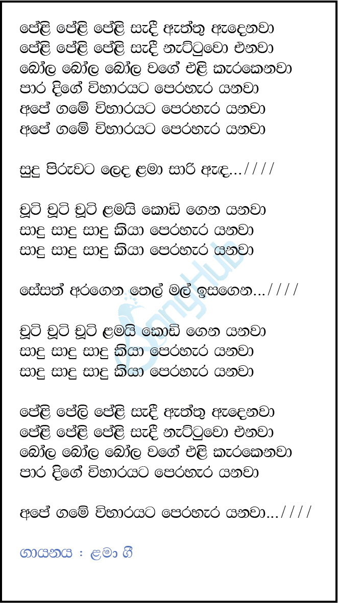 Peli Peli Peli Sadi Lyrics