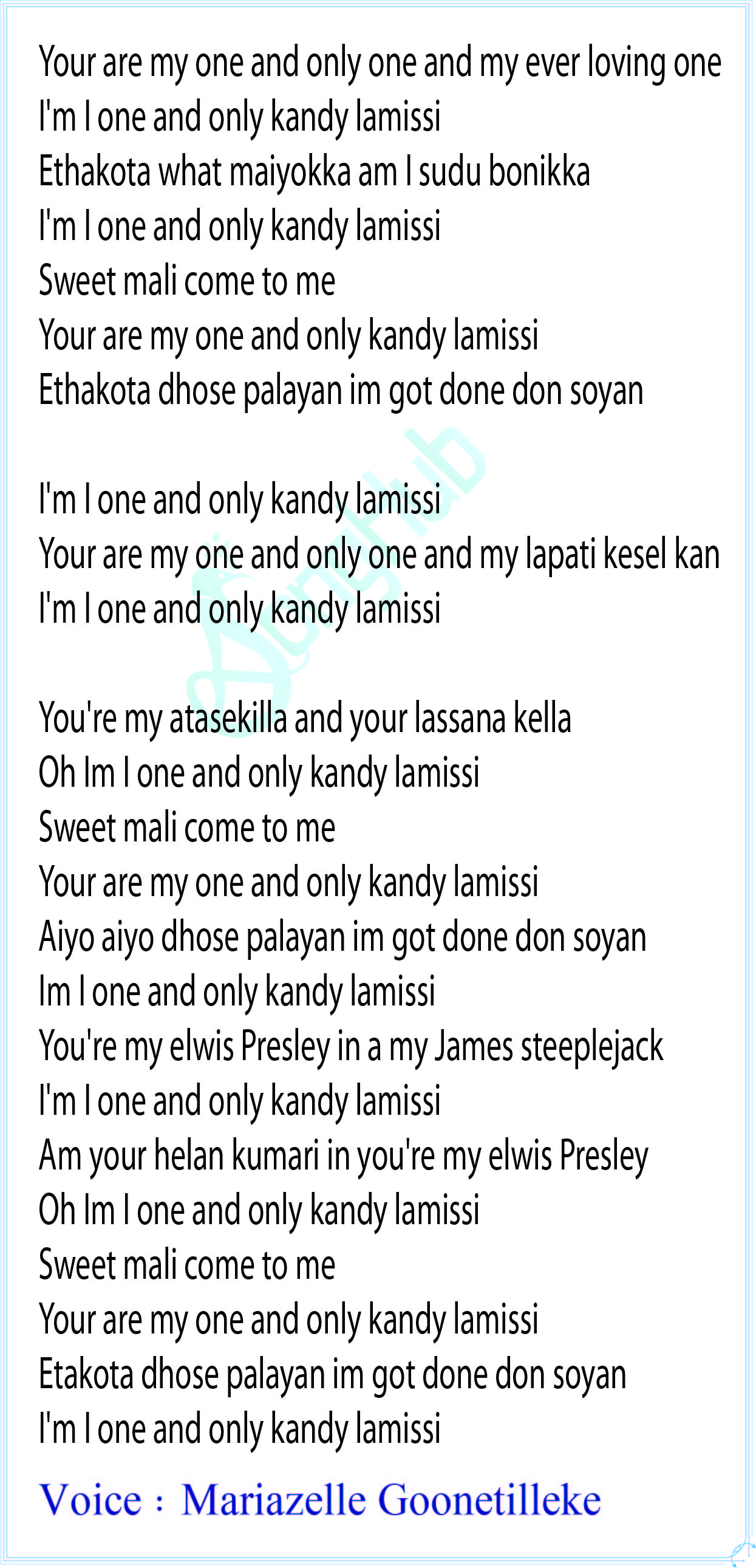 Kandy Lamissi Lyrics