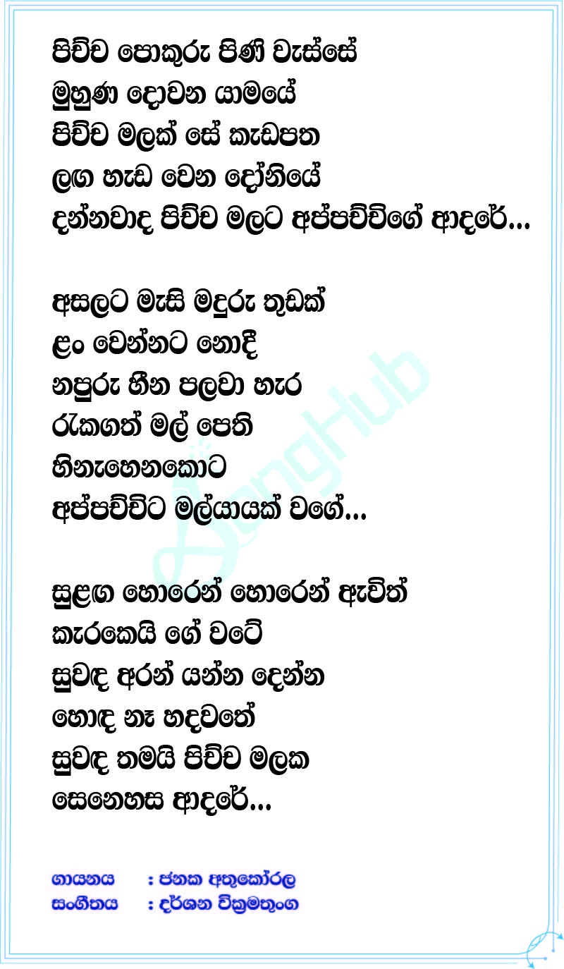 Pichcha Pokuru Lyrics